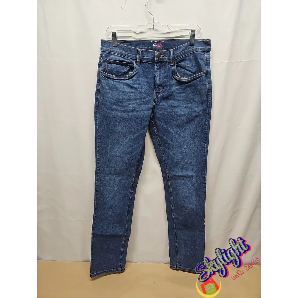 Perry Ellis America Men's Medium Indigo Denim Jeans Slim Fit Stretch‎ Size 32x32